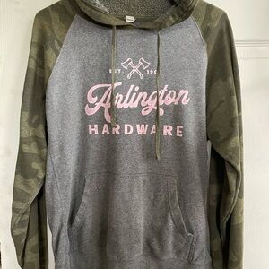 Gray and Green Arlington Hardware Hoodie